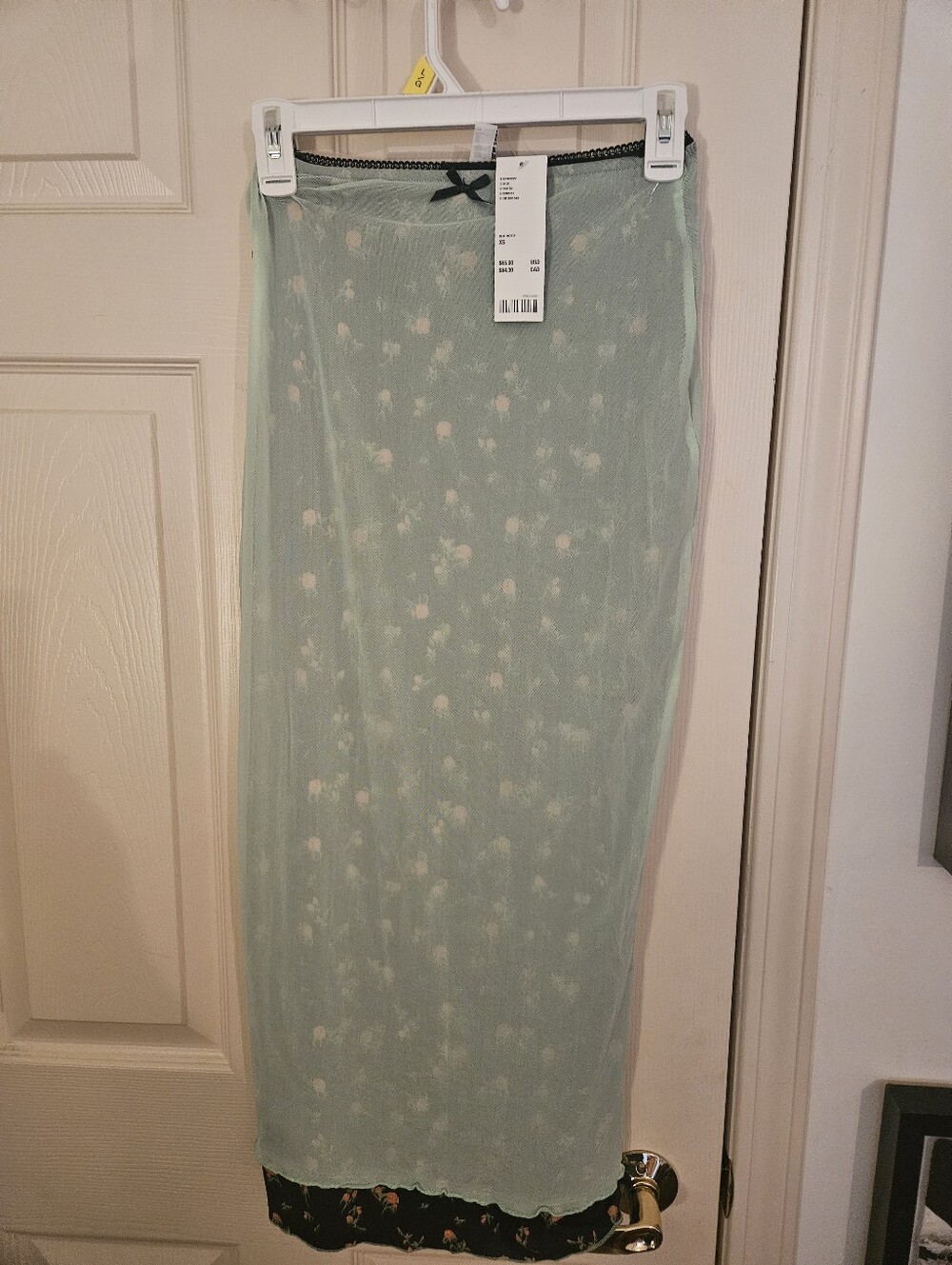 Urban Outfitters Green Mesh Floral Maxi Skirt, NWT